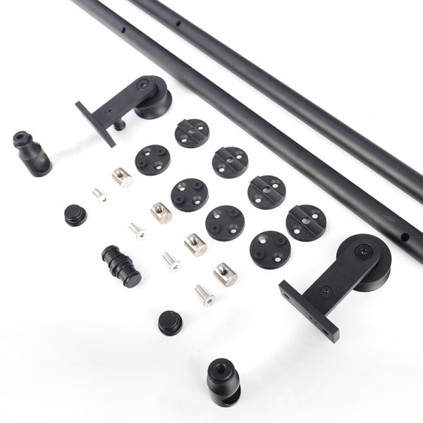 6.6 FT Top Mount Aluminum Sliding Barn Door Hardware Kit
