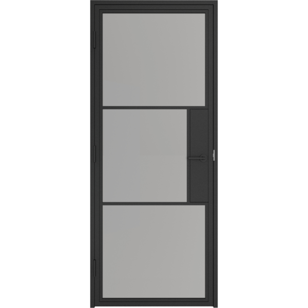 82"x 32“ -9/16"  3 lite clear glass metal frame door