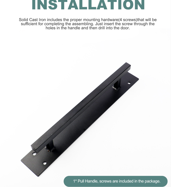 HD009D Matte Black Sliding Barn Door Handle